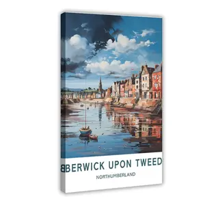 Berwick Upon Tweed Northumberland City Travel Cityscape Landscape Canvas Poster Wall Art for Home Bedroom Office Dorm Room Decor