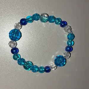 Blue Lagoon Handmade Stretchable Bracelet with Acrylic Glass and Pony Beads 100% Customizable Adjustable Fit