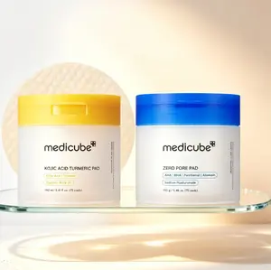 Medicube 2-in-1 Facial Toner Pads Set Zero Pore AHA BHA Viral Pad Kojic Acid Turmeric Glycolic Niacinamide Clarifying Pad Complete Daily Exfoliating Korean Skin Care Bundle