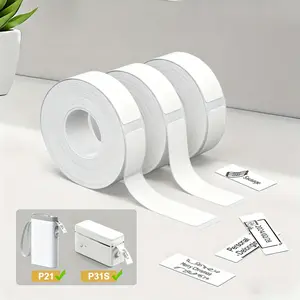 Compatible with P21 and P31 label printers, 480 sheets/3 rolls 12mmx30mm white thermal label printing stickers for home and shopping center price tags/office/school/hospital specific thermal printer label stickers Sticky Labels