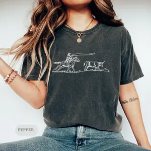 Comfort Colors Cowboy Roping Western T-Shirt, Cowboy Roping Sweatshirt, American Western Graphic Tee, Rodeo Gift Shirt, Country Girl Shirt, Western Outfits