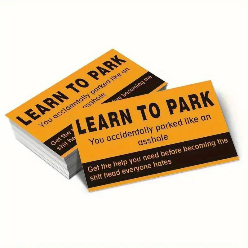 50 or 100 pcs Funny Humor Learn Parking Warning Cards, Parking Tip Cards for Drivers