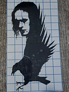 The Crow Eric Draven 90's Gothic Horror Vinyl Car Decal Sticker Handmade in USA Premium Outdoor Vinyl Water & UV Resistant Easy Application Decal