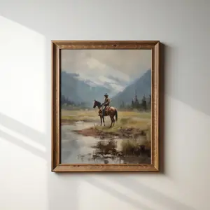 Vintage Cowboy Poster Room Decor Wall Art