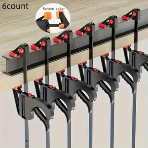 6pcs Quick F Clamp Tool Set, Wood Board Clamps, Fast Woodworking Clamps, Fixed Clamp, F-Type Wood Clamp, Durable Fastener, Quick Release Clamp
