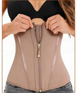 Aurasummit Women's Solid Zipper Hooks Corset Waist Trainer Tummy Control Shaper Belt Fit Body Shapewear for All Seasons Compression Basic Casual Minimalist Skin, Belly Binder, Highwaist Girdle, bustier shapewear lingerie Black Friday Christmas