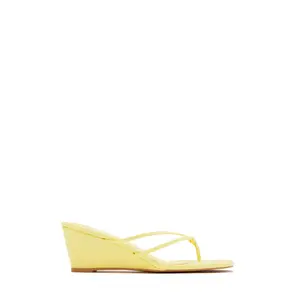 Mimosa Thong Strap Single Sole Wedges - Yellow