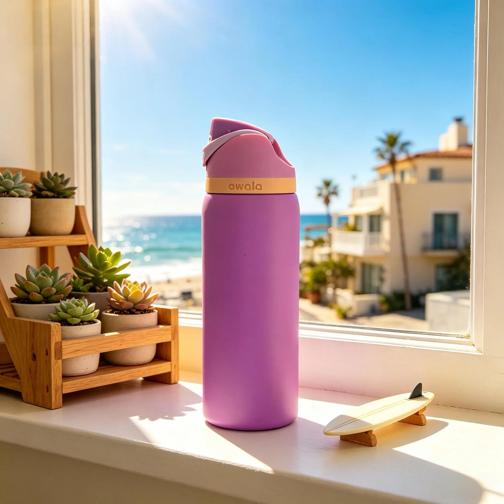 Owala FreeSip 32oz Stainless Steel Insulated Water Bottle, Straw Cup With Portable Handle. Suitable For Travel, Work, School And Sports. Bpa Free, Leak-Proof Design, Barbie Pink & Purple