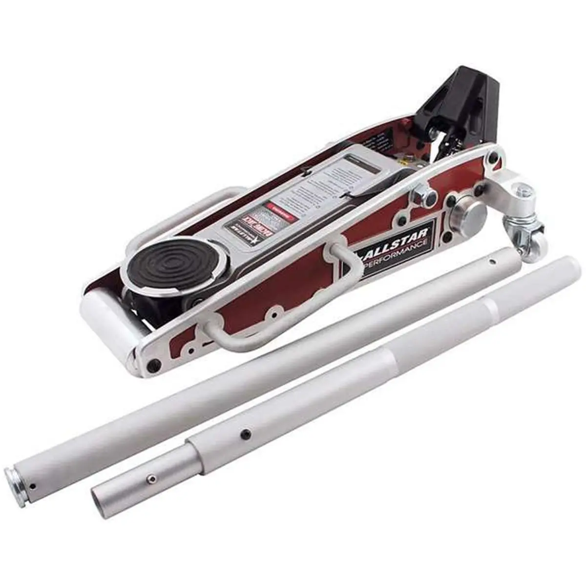212 MAIN Low Profile Aluminum Racing Floor Jack - 3-Pump Hydraulic System, Red, Hydraulic Jack
