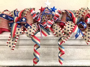 Patriotic, July 4th garland,memorial day, military garland decor, fourth of July decoration, election, garland for mantel, table centerpiece