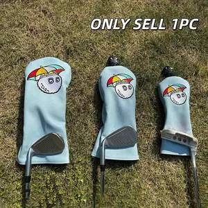 PU Golf Club Head Covers, Golf Putter Umbrella Fisherman Pattern Series, Dust-Proof & Durable Wood Hybrid Design, Unisex Accessory for Golf Clubs