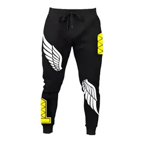 Free AOP Gamer Sweatpants, Free Fire Jogger Pants – Black Gaming Sweatpants for Kids & Adults, Casual Streetwear Inspired by Battle Royale Yellow Edition