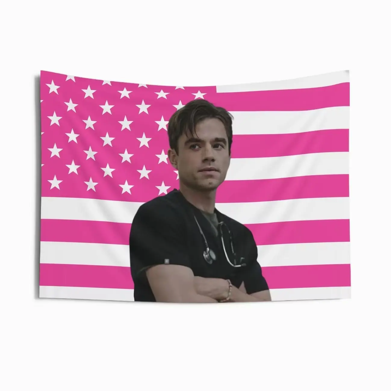 Dr. Frank Langdon Pink Flag Indoor Wall Tapestries