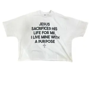 Jesus Sacrificed Boxy t shirt Cotton Top Tshirt Summer