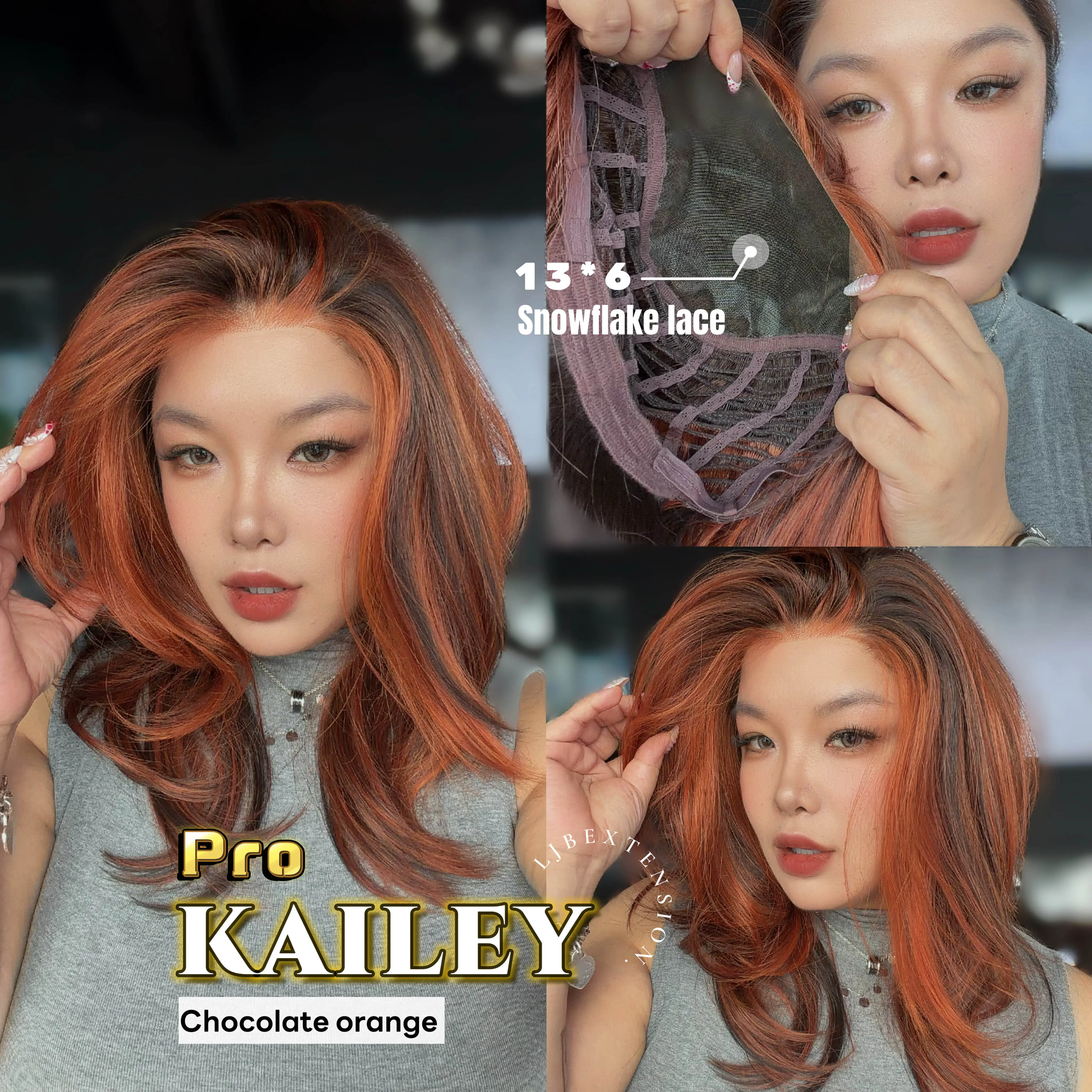 JBEXTENSION 20 Inches Pre-Cut 13X6 Free Part Snowflake Lace Frontlace Glueless Wig KAILEY PRO【BENDY EAR TABS】