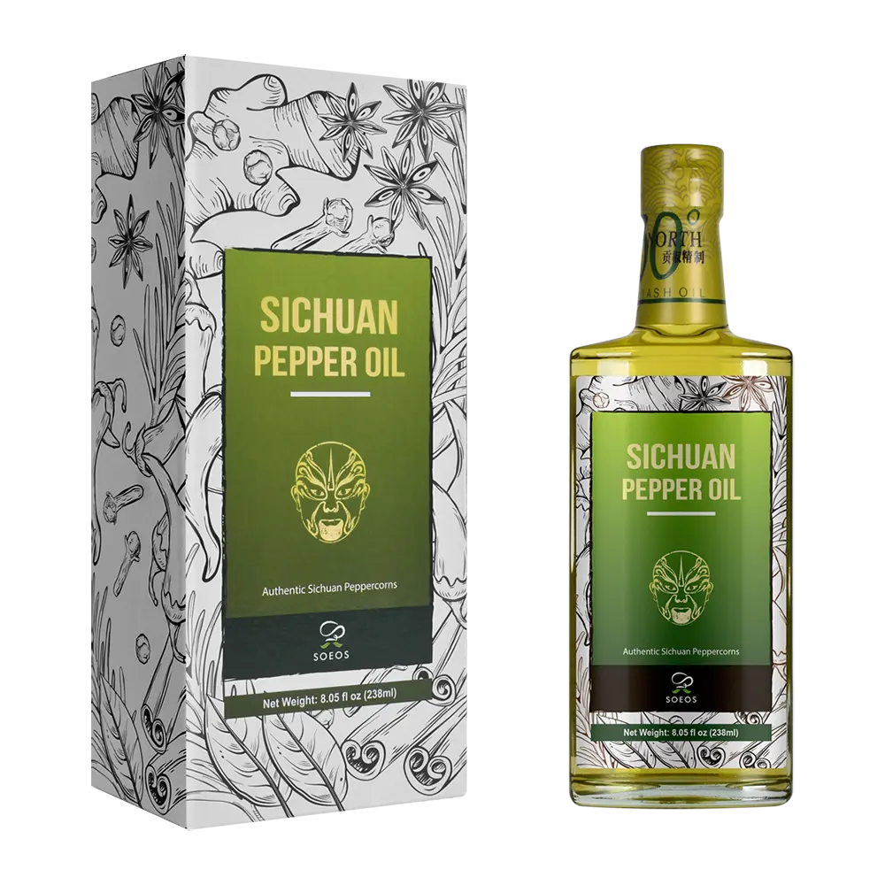 Soeos Szechuan Peppercorn Oil 8.05 fl oz/238ml, Prickly Ash Oil, Fragrant Spice for Sichuan Dishes, Sichuan Pepper Oil, Sichuan Oil, Peppercorn Flavored Oil Sauce