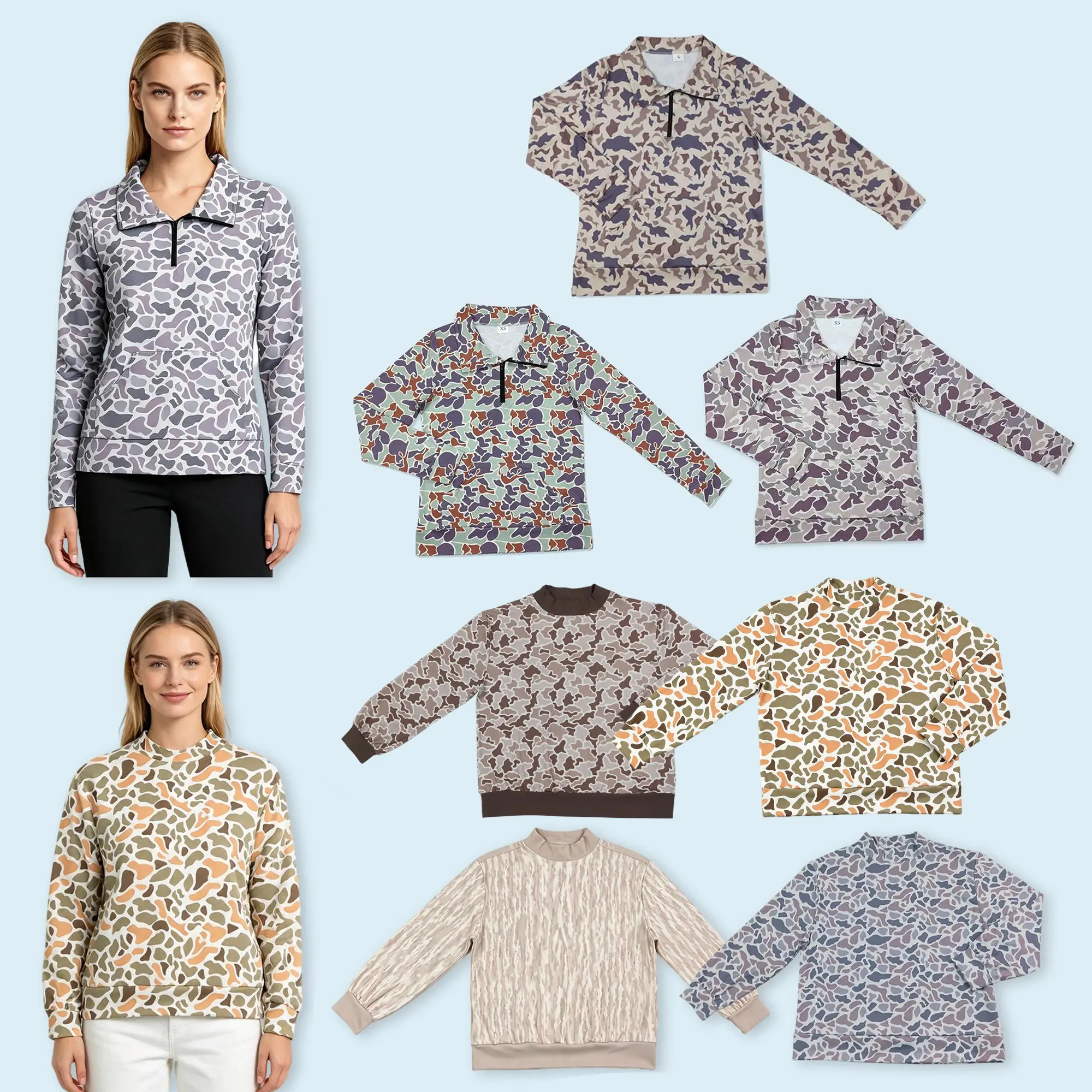 Women's Oversize Soft Camouflage Knit Pullover Top - Stylish Clothes with True Size, Same as Pic Shows, Great for Casual Days & Black Friday Hunting Season