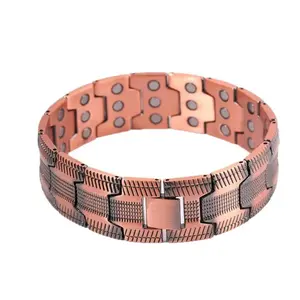 Copper Bracelet for Men 3X Ultra Strength MagneticBracelets 99.99% Pure Copper with 3500 Gauss Neodymium Magnets Adjustable Trendy Bangles