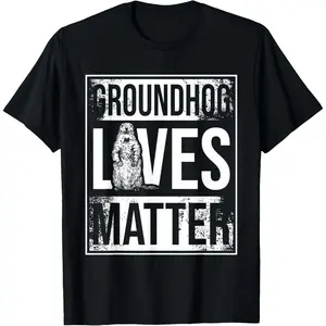 Funny Graphic Tee | Trendy Pumpkin Patch Outfit Graphic Tees Men’s ShirtsGroundhog Lives Matter - Funny Woodchuck Groundhog Day T-Shirt Small