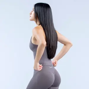 DFYNE Impact Longline Strappy Top & Shorts/Leggings Set – Seamless Activewear for Ultimate Performance