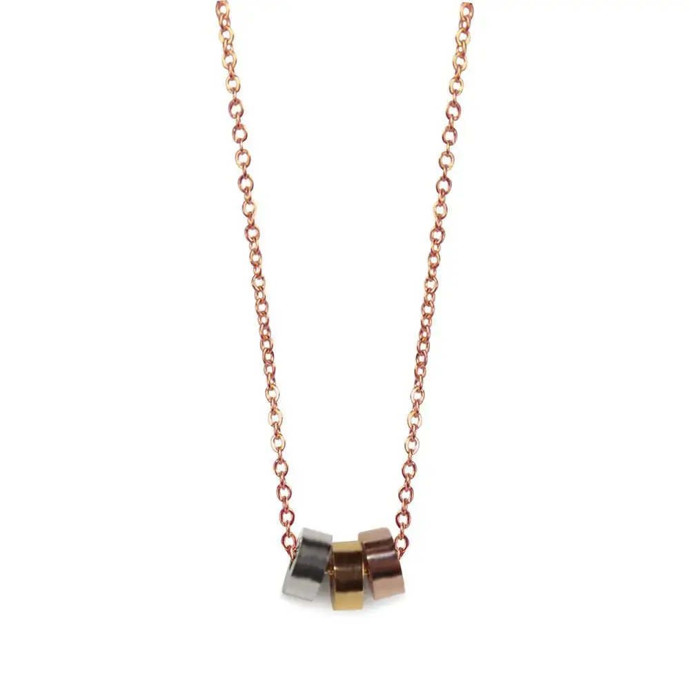 Triple Hoop Necklace- Rose