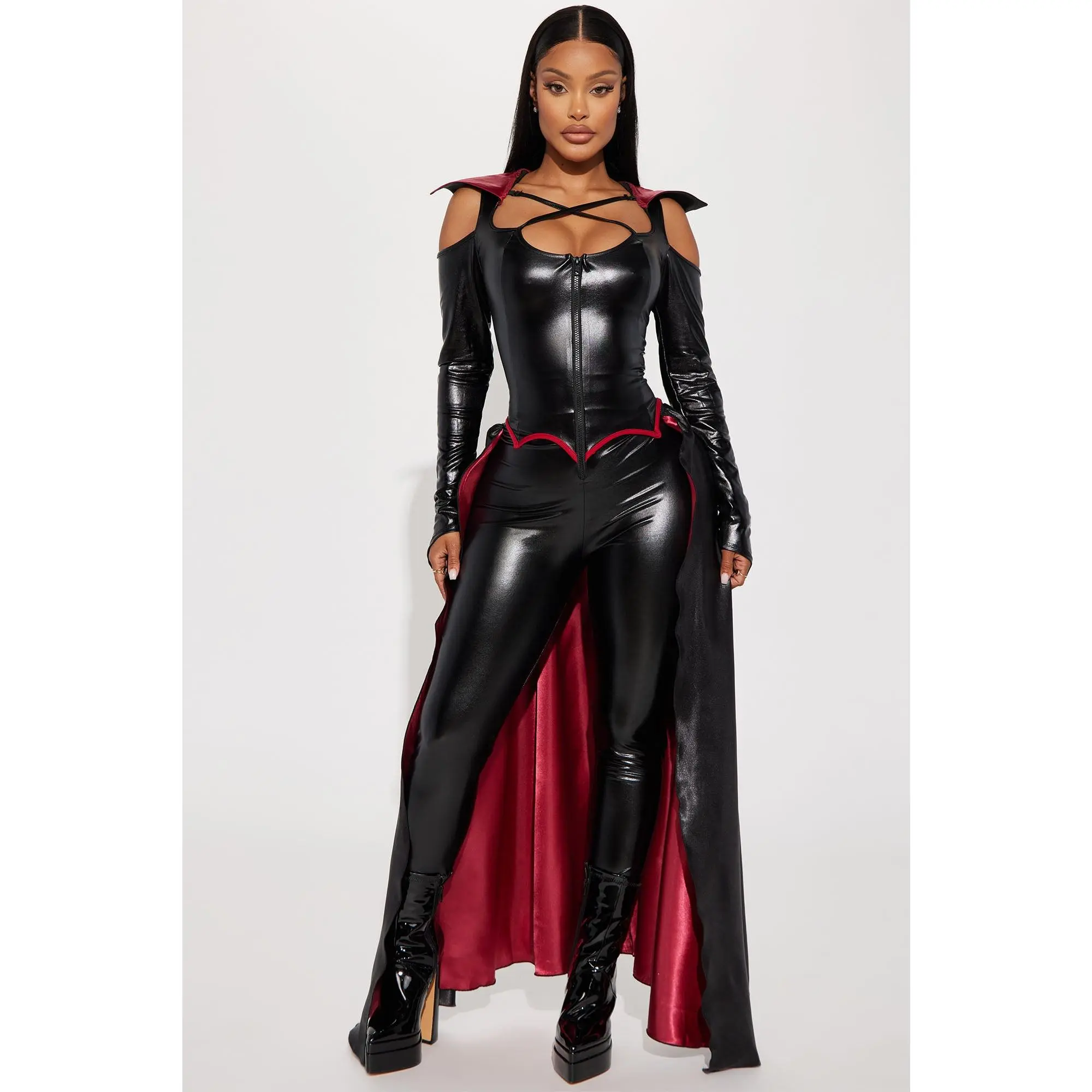 Vampire Of Your Dreams 1 Piece Costume Set - Black/Red Vampire Of Your Dreams 1 Piece Costume Set - Black/Red