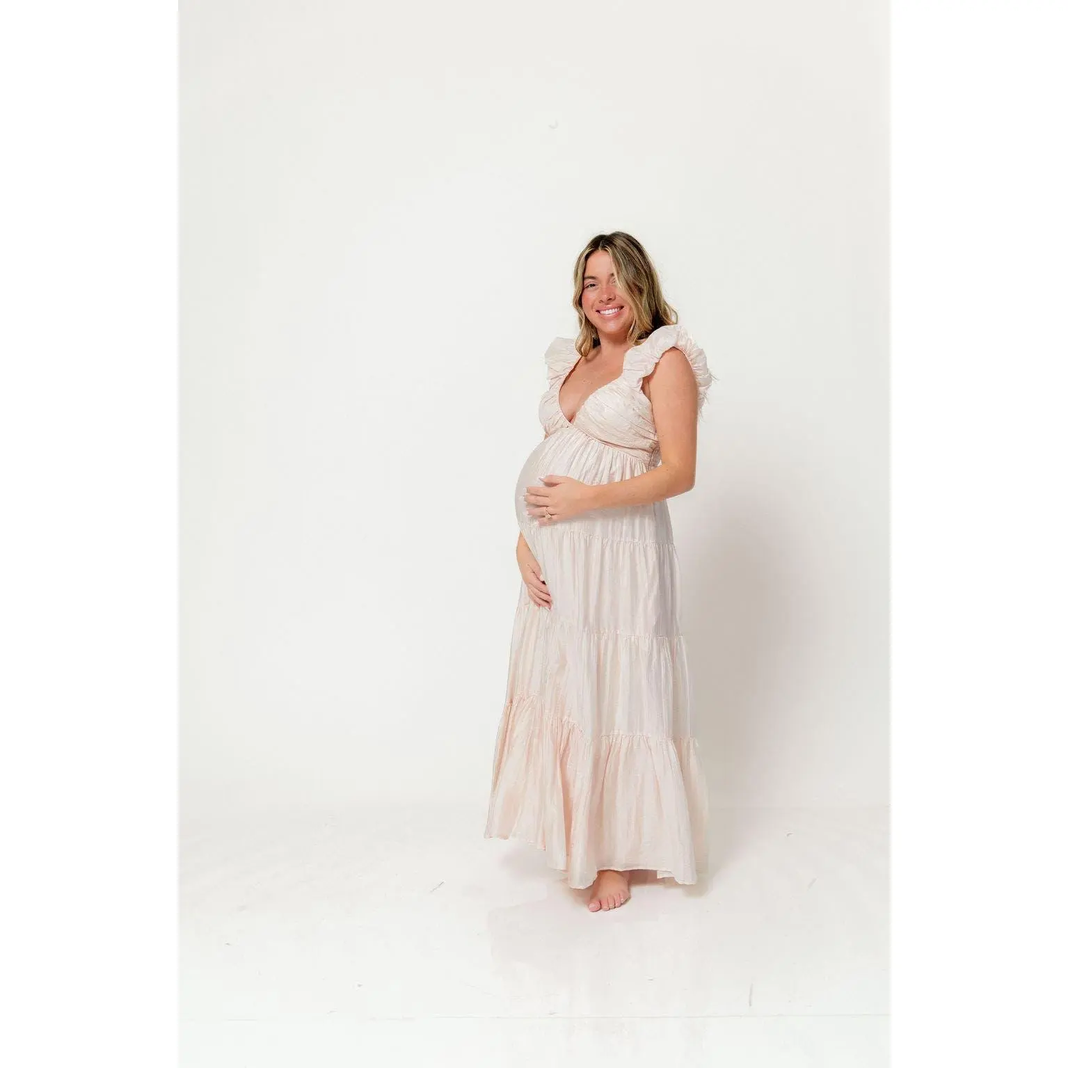 Katy Pleated Bodice Maxi Dress in Peach - Bump Friendly - TikTok Shop Katy Pleated Bodice Maxi Dress in Peach - Bump Friendly - TikTok Shop