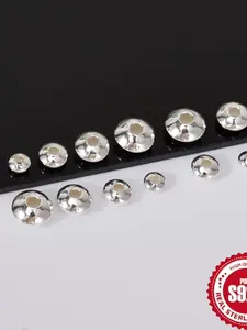 30pcs/silver Ufo Spacer Beads, Ufo Bubble Beads, S925 Sterling Silver Jewelry Making Supplies, DIY Bracelet Necklace Accessories, All Season Use