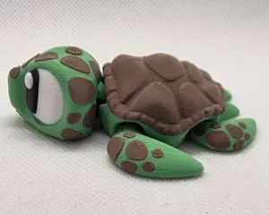 Sea Turtle Fidget Toy – 3D Printed Articulated Turtle with Keychain Option