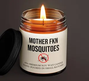 Premium Citronella Soy Candle, MOTHER FKN Mosquitoes Candle, Outdoor Bug Repellant Candle for Patios, Porches, and Outdoor Parties