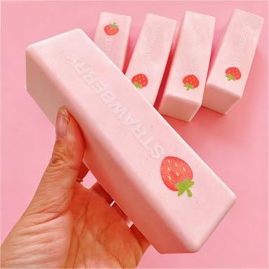 Strawberry Bread Squishy Toy - Slow Rising Stress Relief Squeeze Toy, Cute Kawaii Pink Loaf Fidget Toy for Anxiety Relief, Soft Squishy Bread for Kids & Adults
