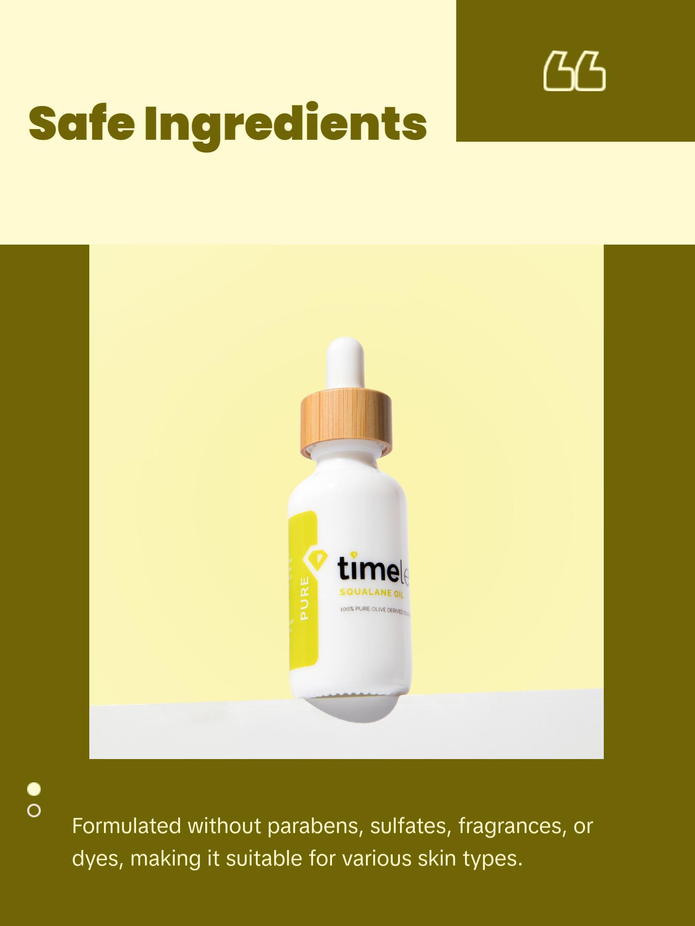 Timeless Skin Care Squalane Oil 100% Pure (30ml) – Hydrating, Moisturizing Vegan Oil for All Skin Types