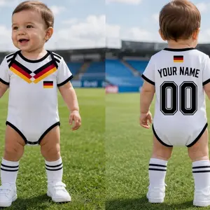 Personalized Germany Baby Bodysuit, Custom Name Soccer Baby Outfit, Germany Football Fan Gift, Newborn Sports Jersey Onesie AF0 FQA