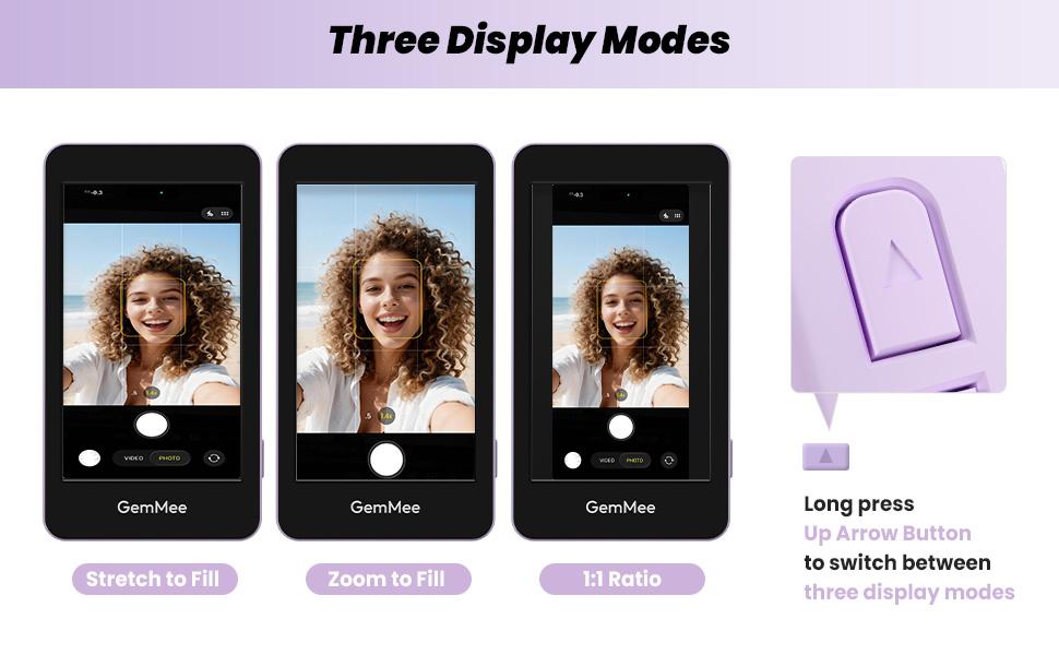 GemMee G100 4K Magnetic Vlog Monitor 3.97 Inch HD Screen 3000mAh Battery portable monitor iPhone Android Smartphone Selfie Recording Display for Vloggers Phone Accessories Magnetic Phone Vlog Selfie Monitor Screen filmmaking gear vlogging accessories