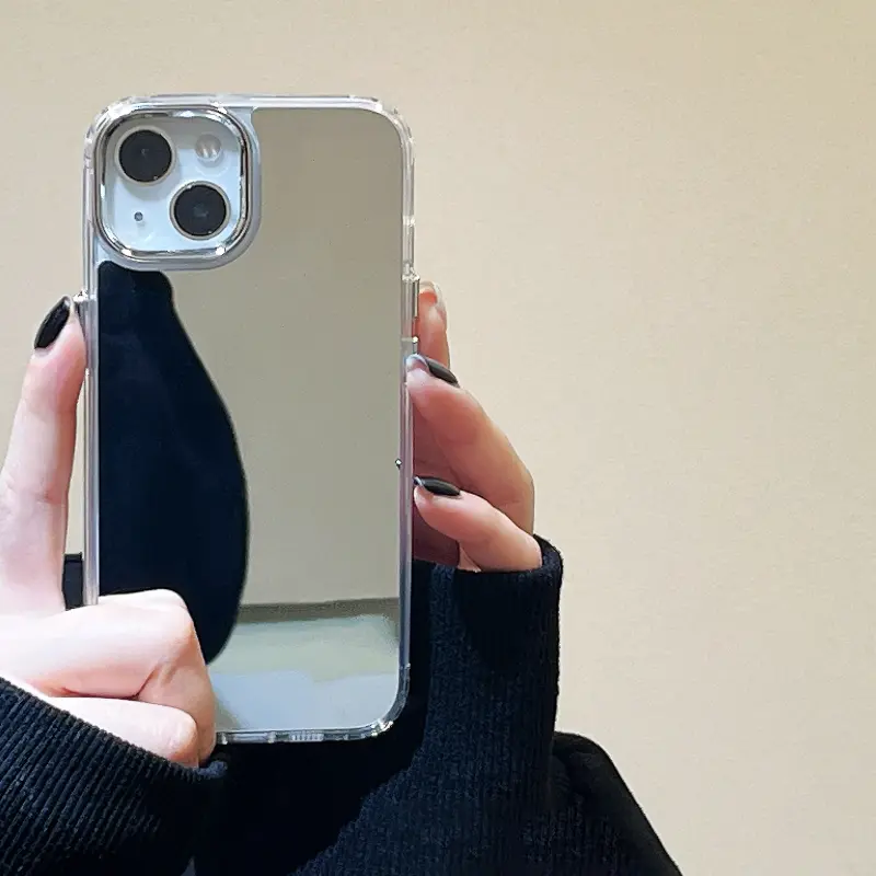 Mirror Phone Case for Girls Women,Anti-Drop Shockproof Protective Case for For iPhone 17 16 15 14 13 12 11 16 Pro Max Plus Decorative Smartphone Protector Cover