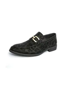 Men Loafers With Leopard Print Low Heel Fashionable  Comfortable Suitable For Business Leisure  Banquet Events