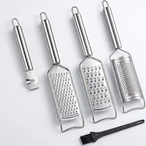 5Pcs Stainless Steel Cheese Grater Set - Heavy Duty Kitchen Tool for Parmesan Cheese,  Lemon, Zester ,Ginger, Garlic, Nutmeg, Chocolate, Vegetables,Fruits - Home Improvement.