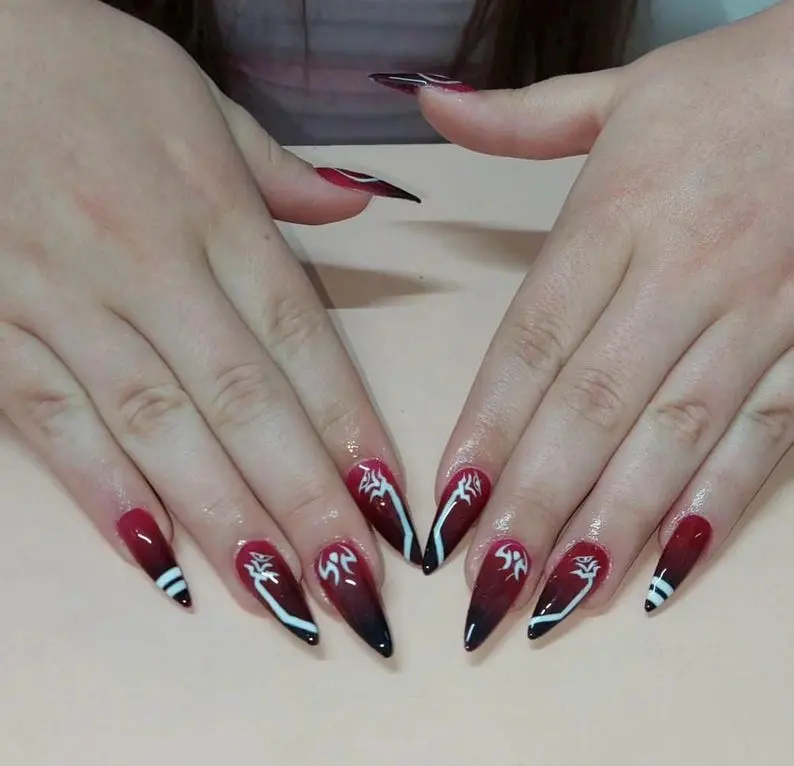 Sukuna anime press on nails Nail free ship, fast ship