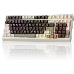 F99  Mechanical Keyboard with Numper Pad, Tri-Mode Hot Swappable 95%100  Gaming Keyboard BT/2.4G/USB-C, Pro Software, 5000mAh , Customed Linear Creamy Switches