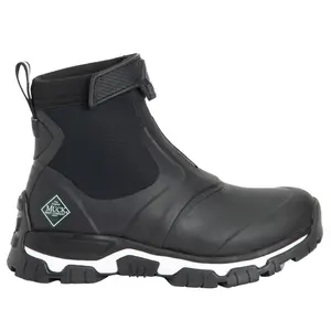 Muck Boot Womens Apex Mid Zip Round Toe Pull On Casual Boots Ankle Low Heel 1-2" - Black