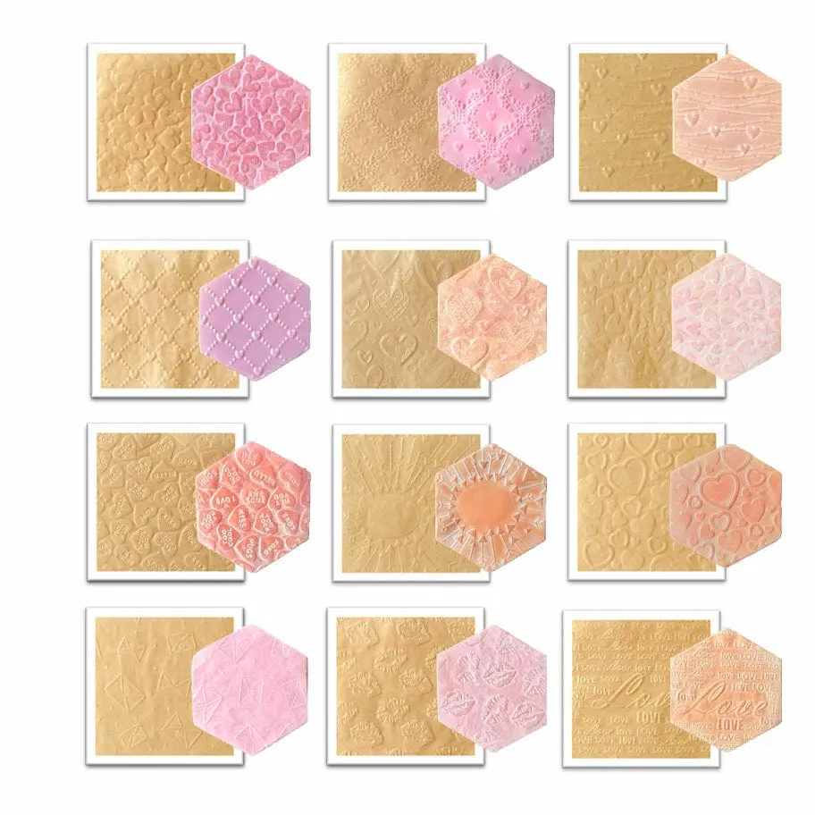 Parchment Texture Sheets - Hearts Combo Set of 12 Sheets