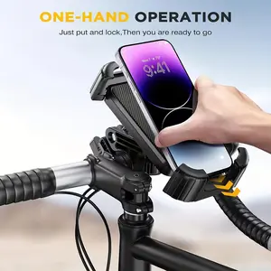 Motorcycle Phone Mount – Universal Bike Phone Holder for Motorcycle, Bicycle, Ebike & Scooter | Handlebar Cell Phone Mount, Shockproof & 360° Rotating Motorcycle Accessories