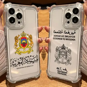 Unique Artistic Design Phone Case M-Morocco Flag Passport Coat Phone Case Clear for IPhone 17 16 15 14 13 12 11 Pro Max Plus Air Soft Shockproof Cover Protective Drop-proof Retro Stylish Holiday Gift