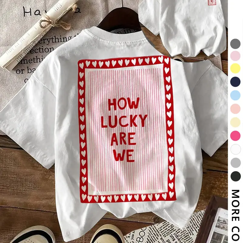 Women's Summer Casual Graphic Print Tee, Comfortable Loose-Fitting Round Neck T-Shirt Top, Youthful Fashion Beachwear, Casual Everyday Tops, Womenswear for All Seasons, Casual Comfy Clothes
