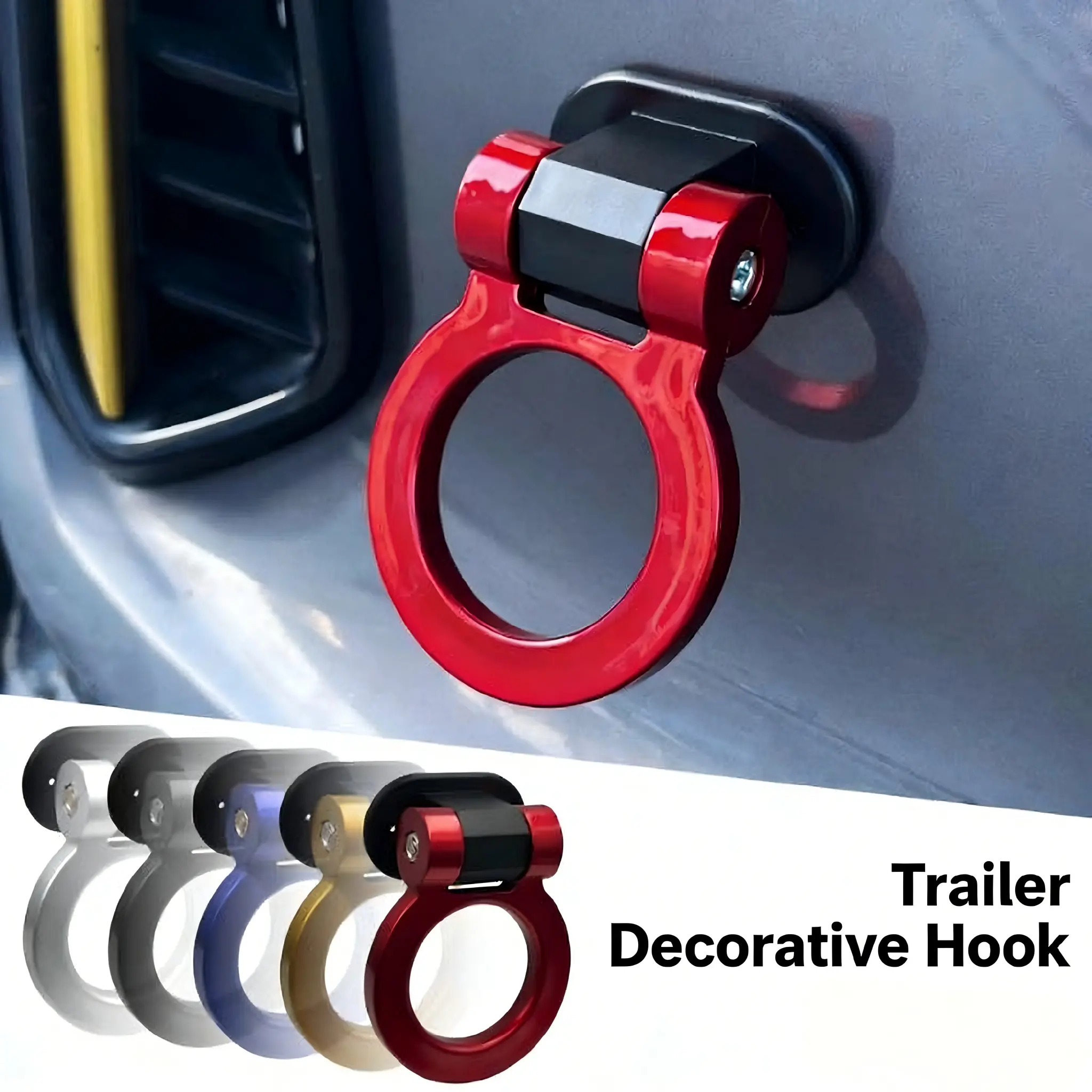 Aluminum Alloy Universal Decorative Fake Tow Hook, Car Bumper Exterior Accessory, Car Accessories