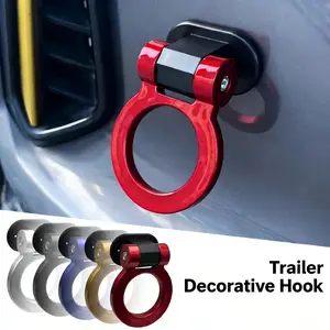 Universal Decorative Trailer Hook  Fake Tow Hook for Car Bumper  Aluminum Alloy Auto Exterior Accessories