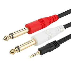 1/8 TRS to Dual 1/4 Audio Cable, 3.5mm TRS to 6.35mm Dual 1/4 TS Mono Y Splitter Audio Cable Adapter for SMA rtphone, Computer, Mixer, Amplifier Speaker, Home Stereo System (5FT)