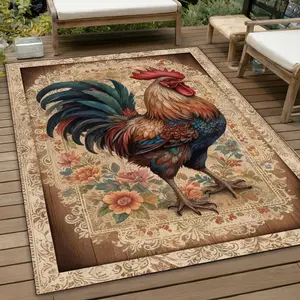 Cockerel Rug, Colorful Rooster Rug, Rooster Rug, Rooster Pattern Rug, Animal Rug, Animal Decor Rug, Vertical Rug, Gift Rug,Area Rug,Soft Rug