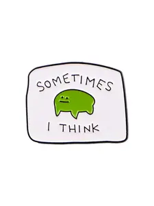 “Sometimes I think" Cute Frog Enamel Brooch Pin, Unisex Fashion Accessory, Party Style Gift, Birthday & Holiday Present, All Season Wear