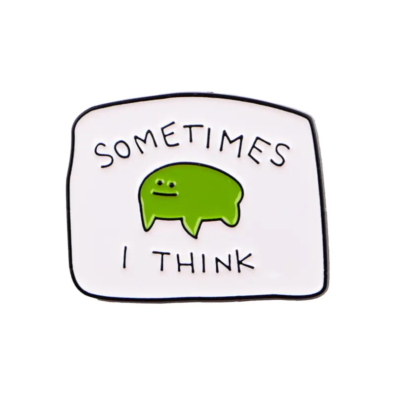 "Sometimes I think" Cute Frog Enamel Brooch Pin, Unisex Fashion Accessory, Party Style Gift, Birthday & Holiday Present, All Season Wear, Flower Brooch, Lapel Brooch, Enamel Lapel Pins, Alloy Brooch Pin